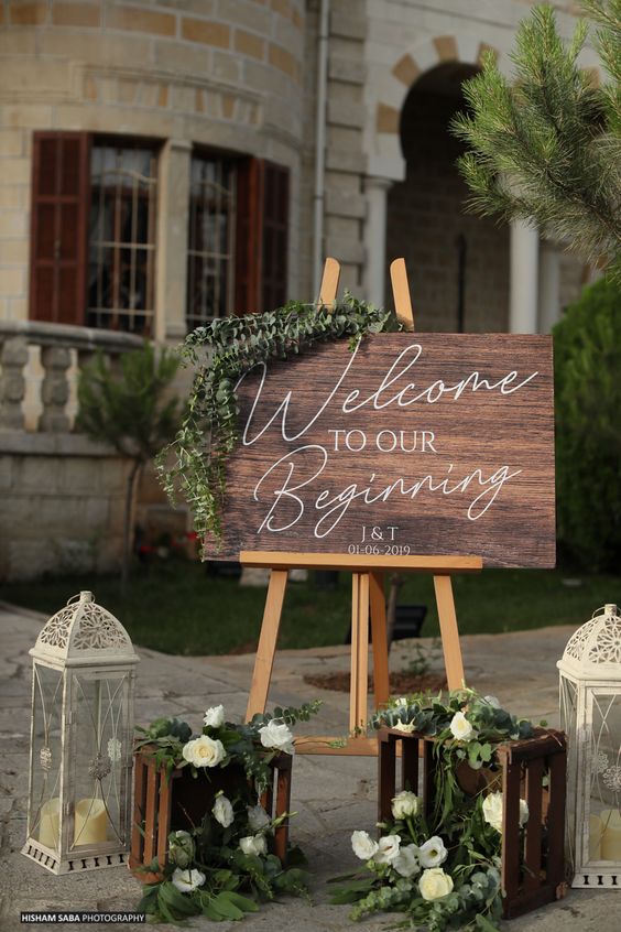 Rustic Wedding Welcome Sign 