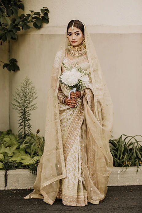 Golden Wedding Saree for Women