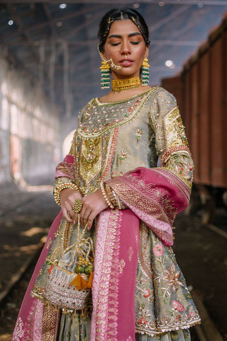 Bridal Gown with Silk Embellishment 