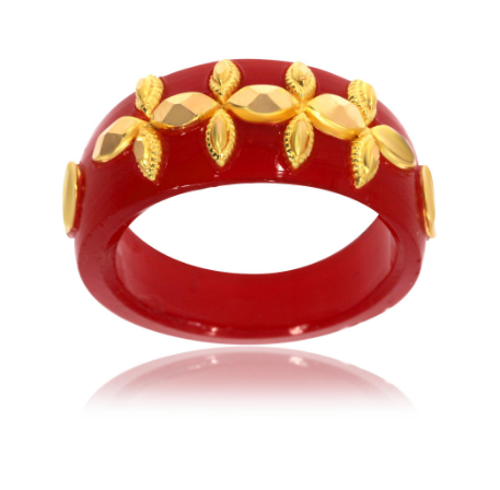 Floral Stream Gold Ring