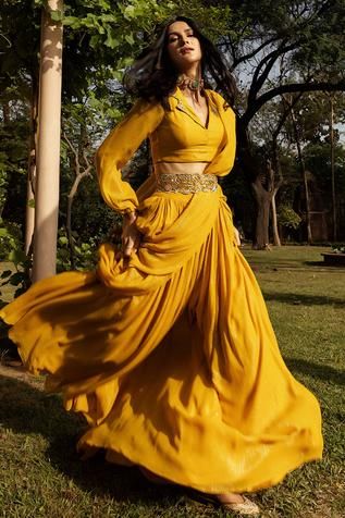 Georgette Saree Style Wedding Dress 