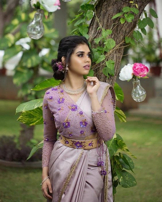 Pure Silk Saree with Net Blouse Fabric 