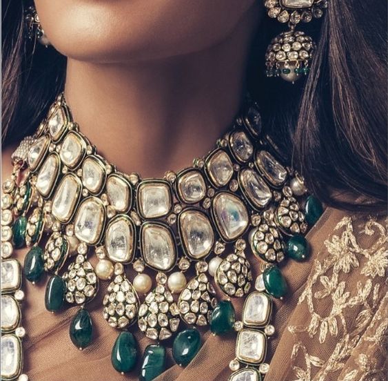 Bridal Earrings with Diamond Neckpiece