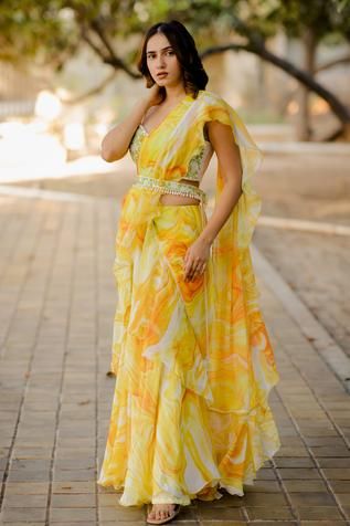 Ruffle Saree for Indian Wedding