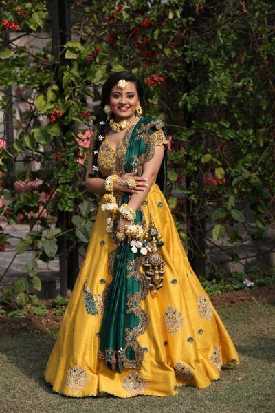 Yellow Color Lehenga for Haldi Fashion 