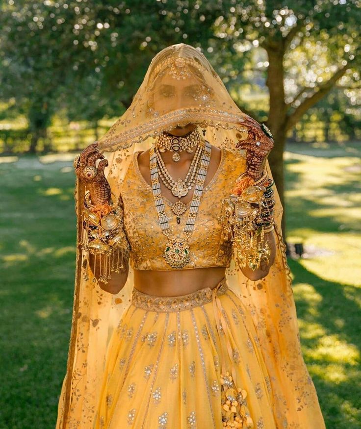 Yellow Lehenga Choli with Hand Work Blouse 