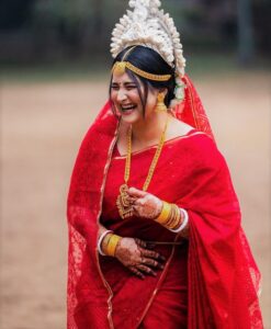 Bengali Saree Look with Jewellery