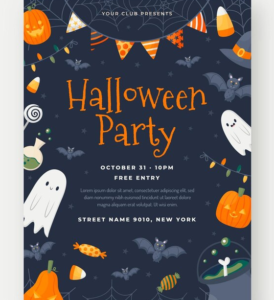 Halloween-themed Invitation, kitty party invitation card