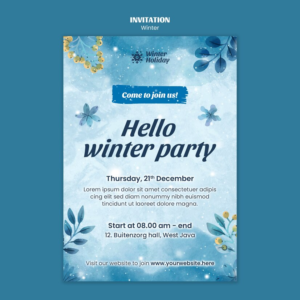 Winter-themed Invitation, kitty party invitation card