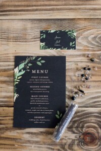 Bengali wedding menu card Black