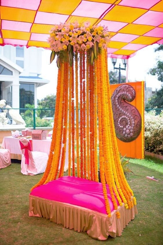 Marigold Haldi Decoration
