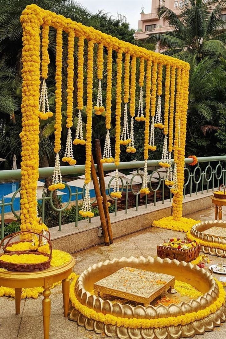 Rectangular Pedestal Haldi Decoration