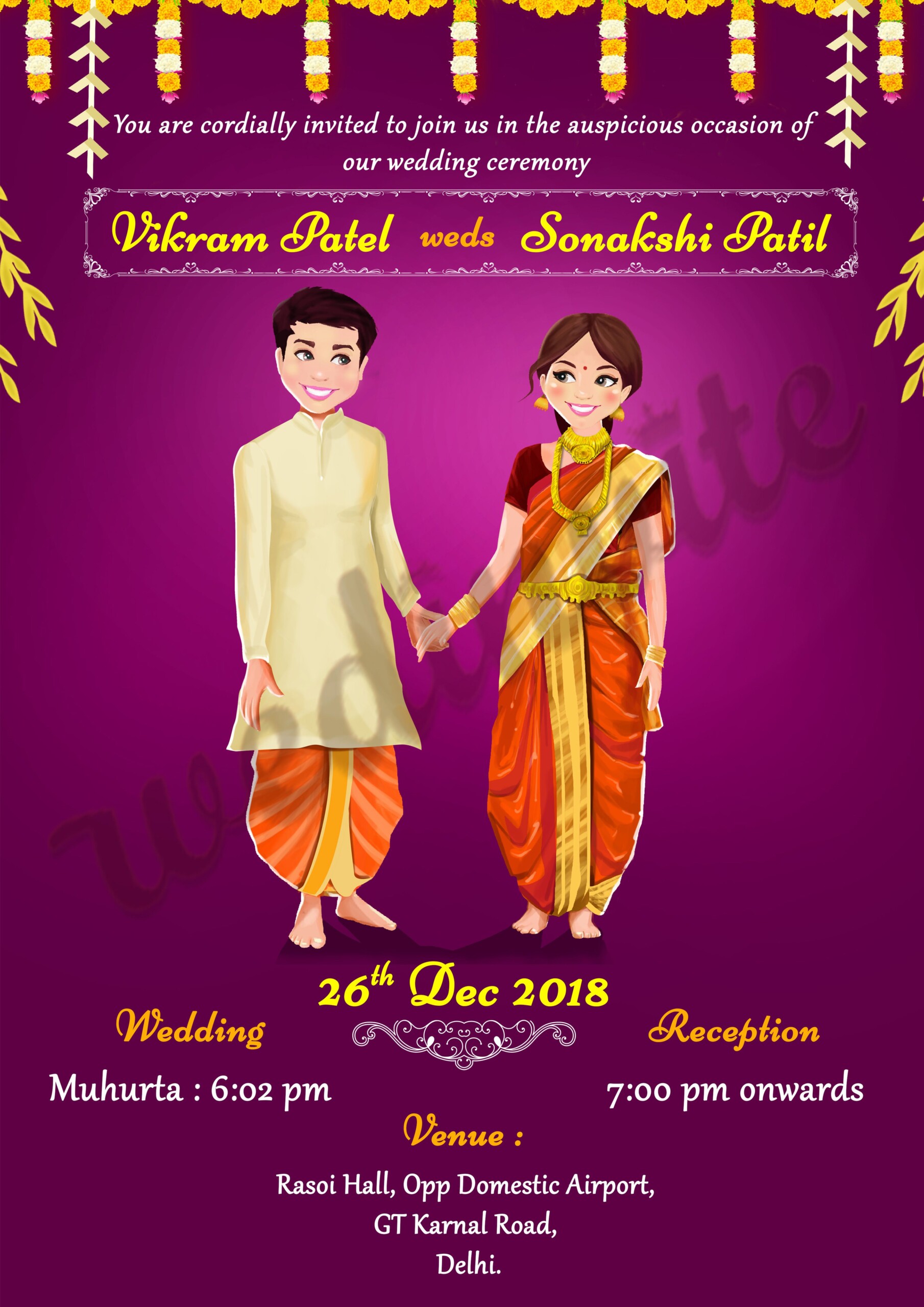 Comprehensive Wedding card Design Marathi