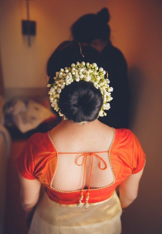 Classical Buns for Kerala Hindu Bridal Hairstyle