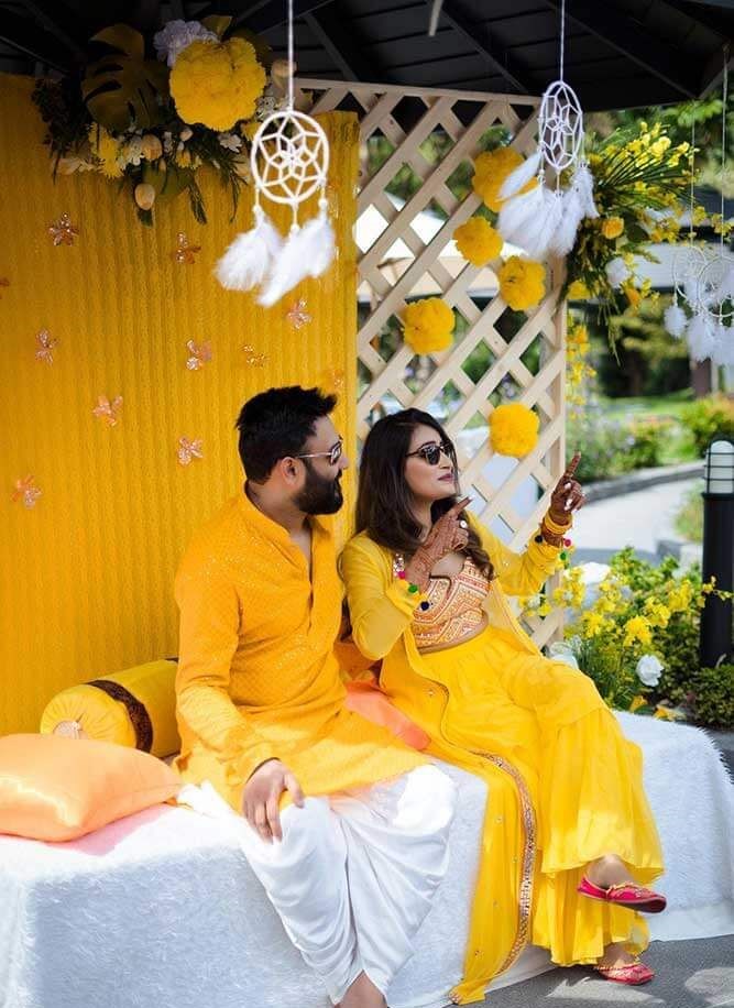 Collaborating Couple’s Modern Gaye Holud Pic
