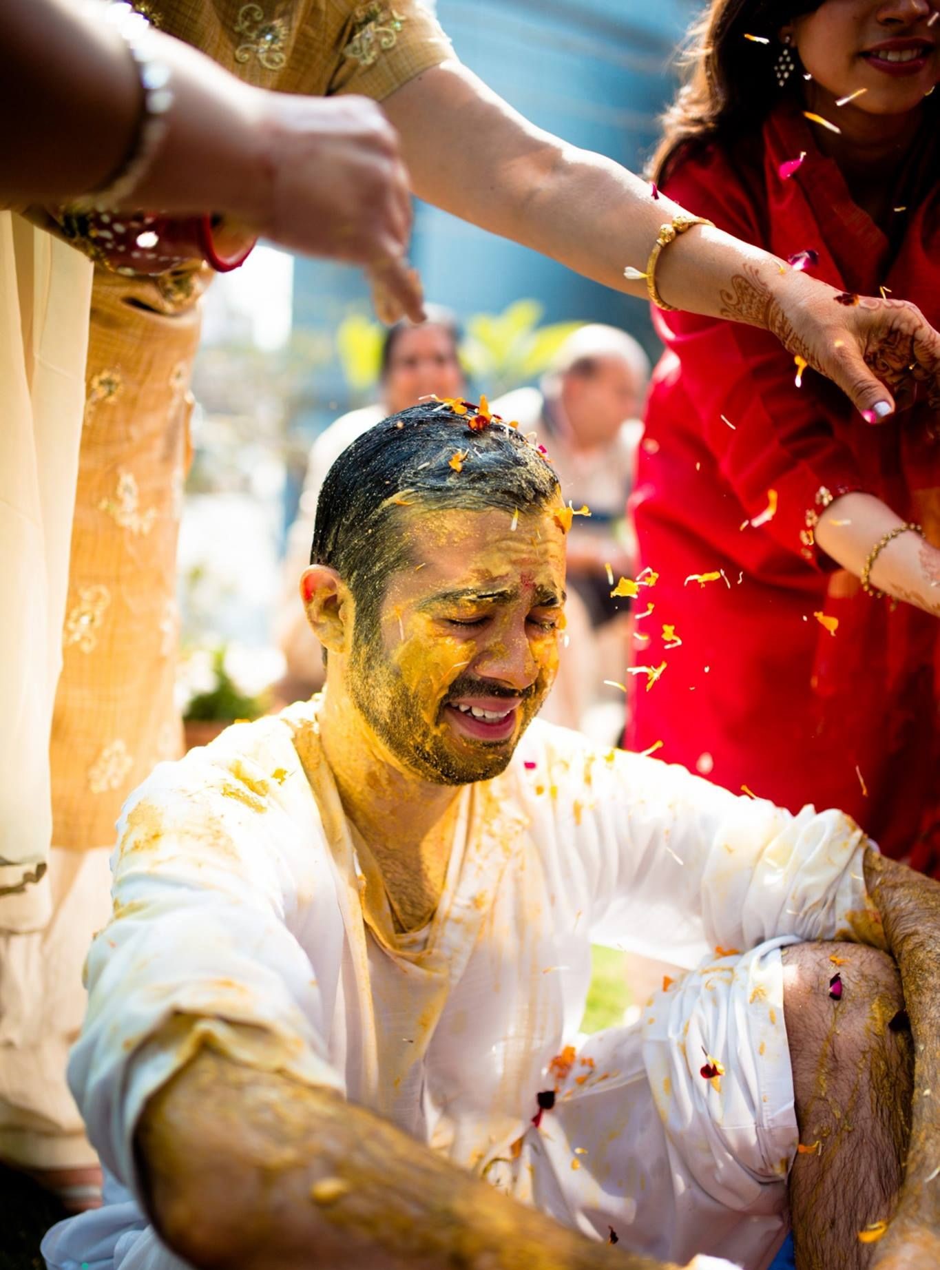 White Kurta for Groom’s Gaye Holud Saj