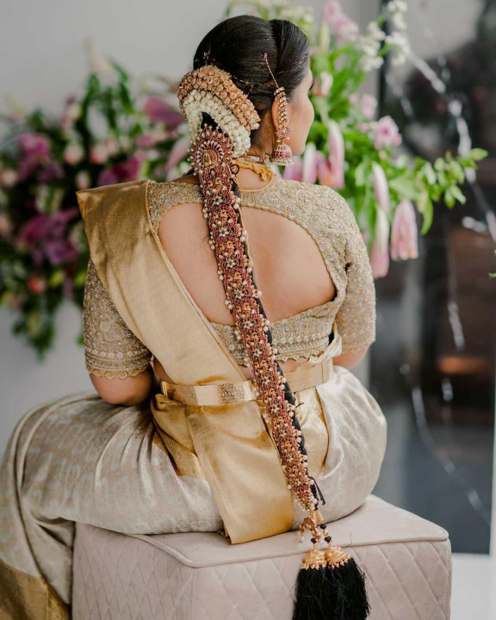 Embellished Kerala Bridal Hairstyle Backside