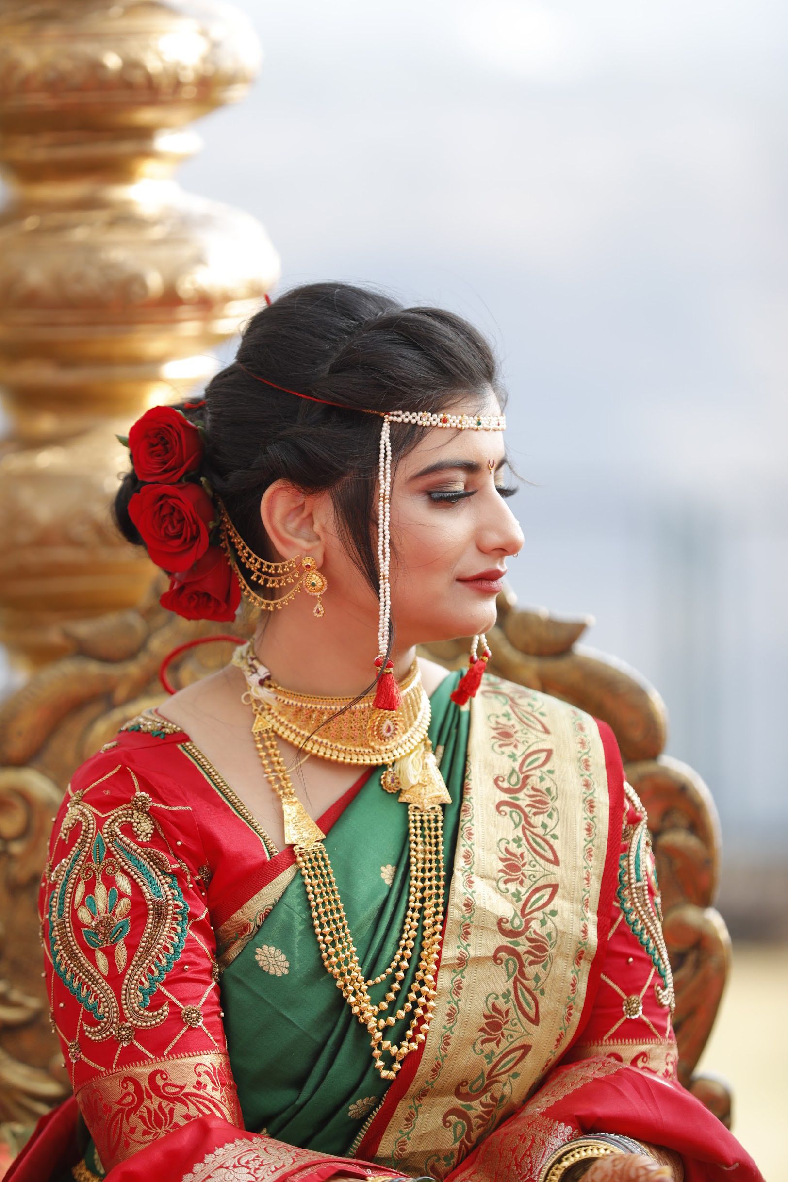 Empress’ Rose Bun Maharashtrian Look Hairstyle