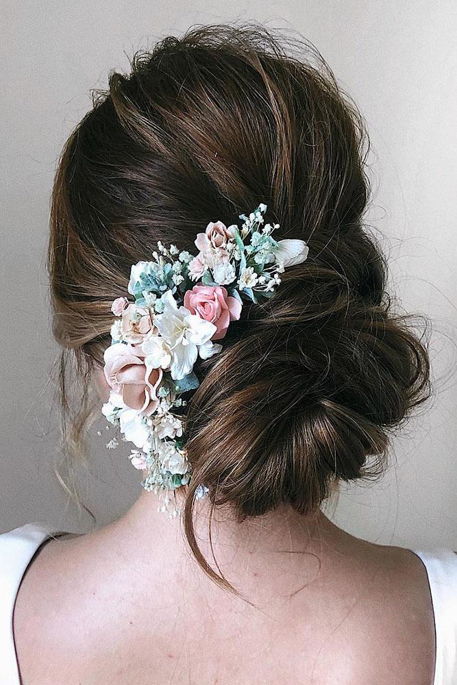 French Roll Flower Bun Hairstyle