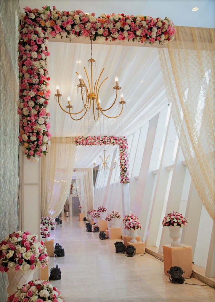 Floral Pedastal Wedding Entrance Decorations