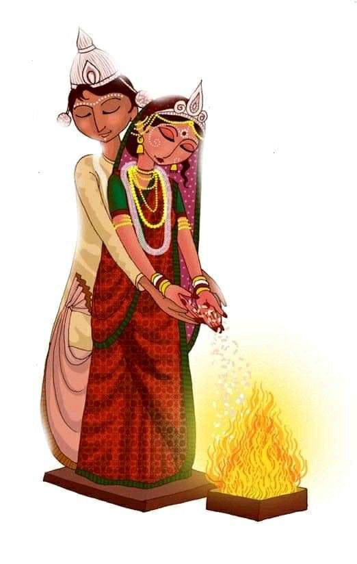 Illustrated Bengali Wedding Card Writing