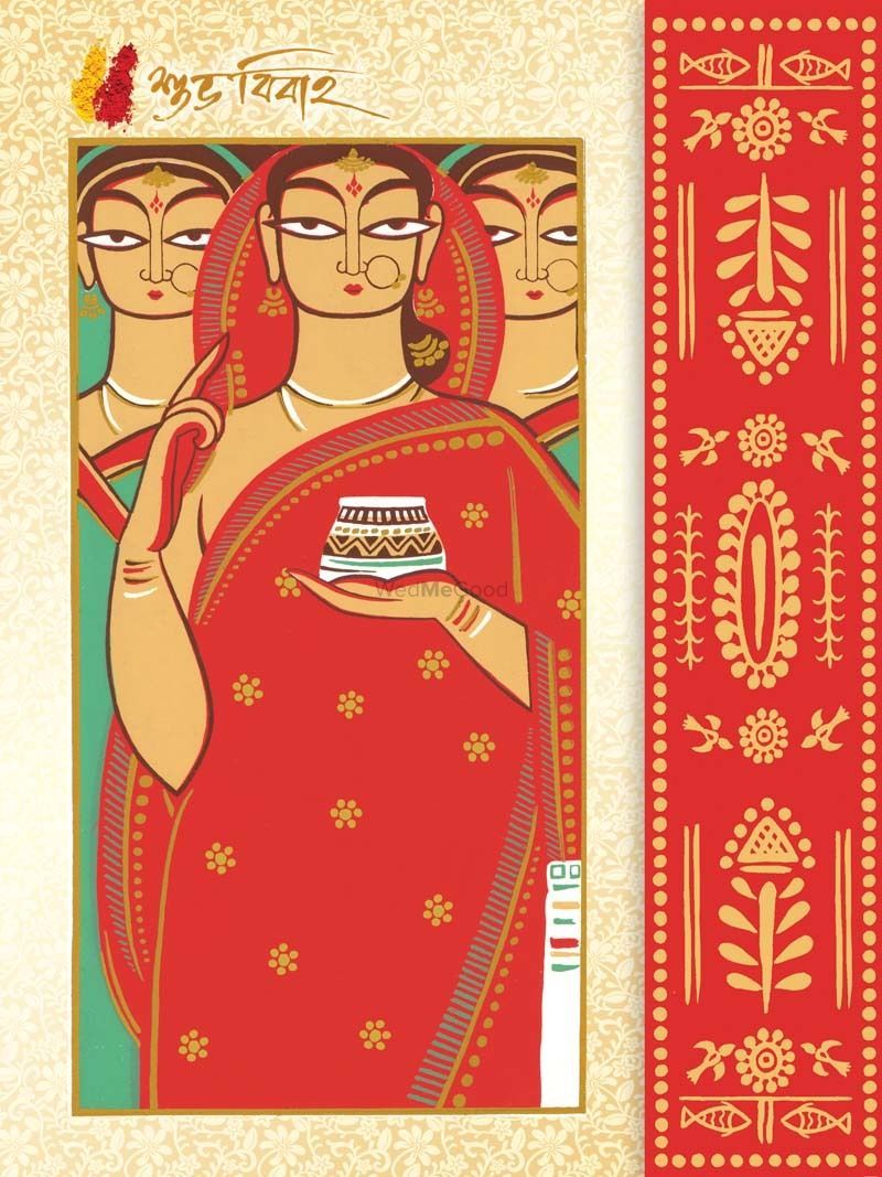 Jamini Rai’s Women Bengali Wedding Card Writing