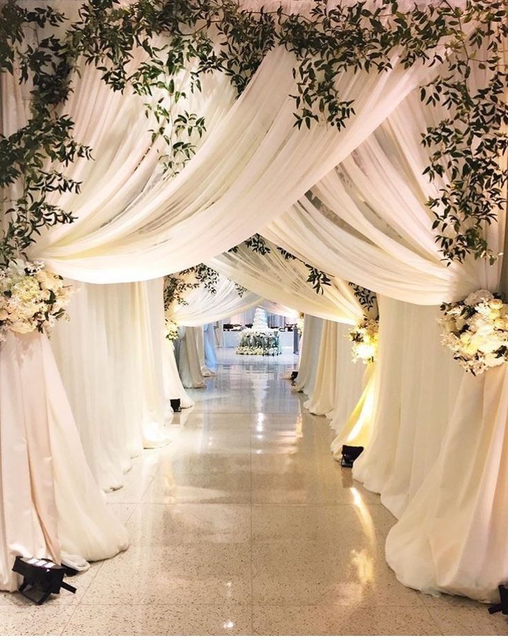White Canopy Wedding Entrance Decorations