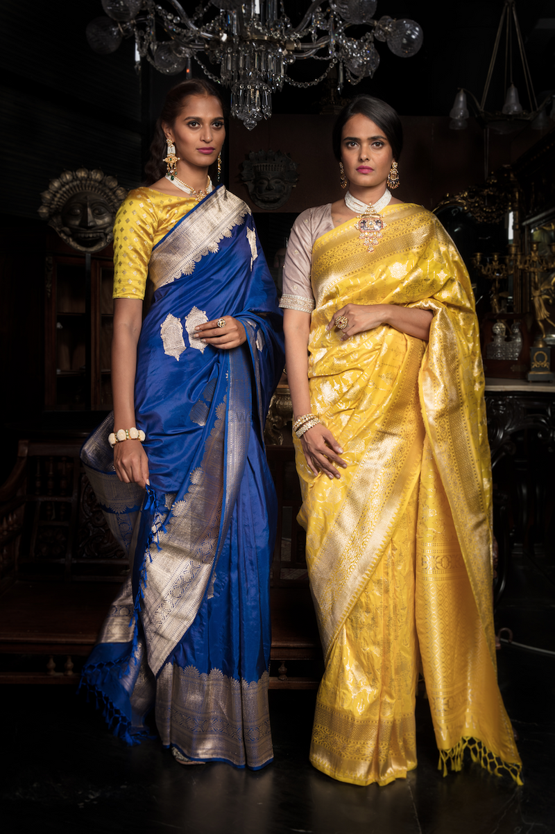 The Beige Bridal Banarasi Silk Saree