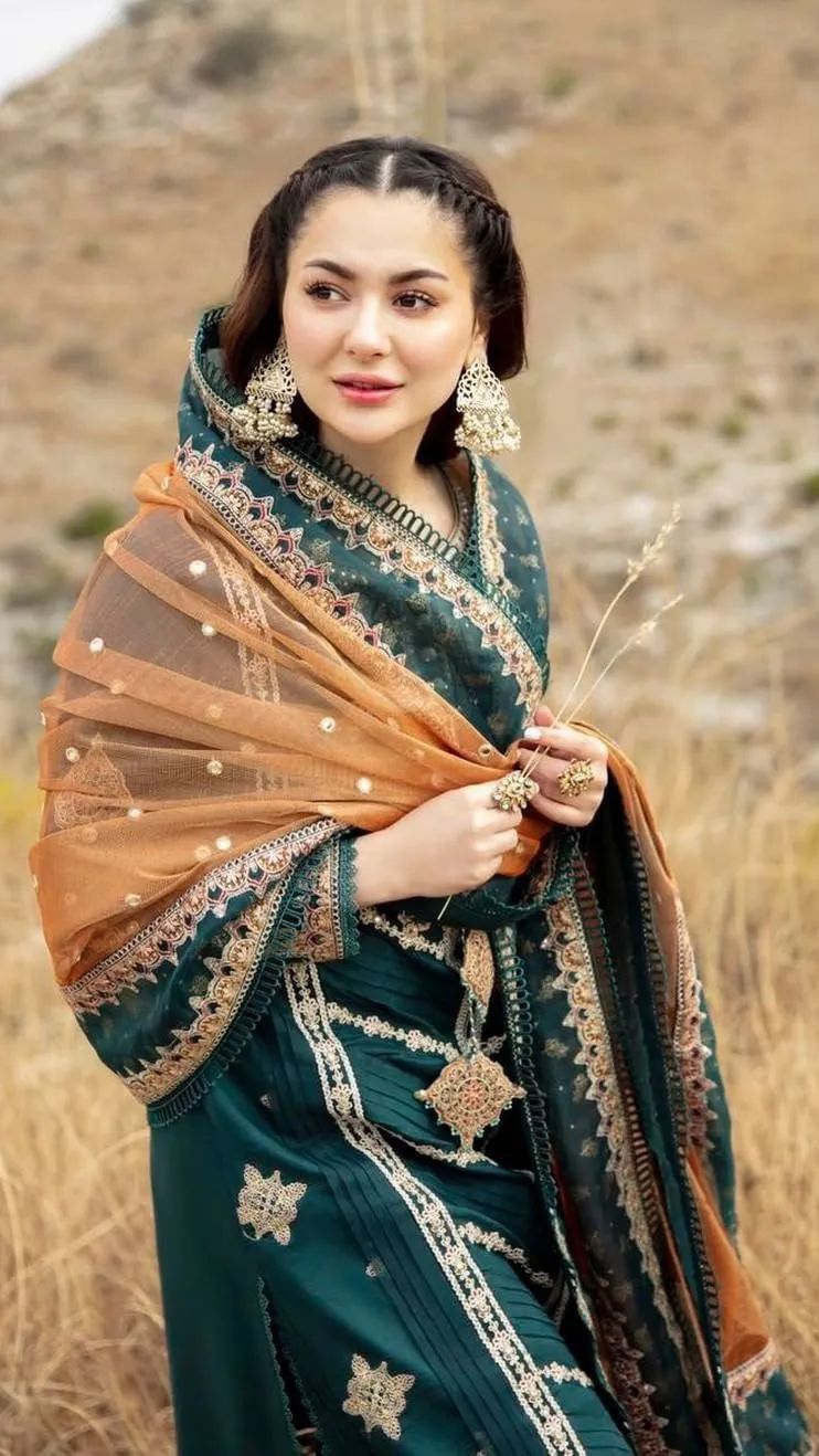 Chiffon Green Suit with Phulkari Dupatta