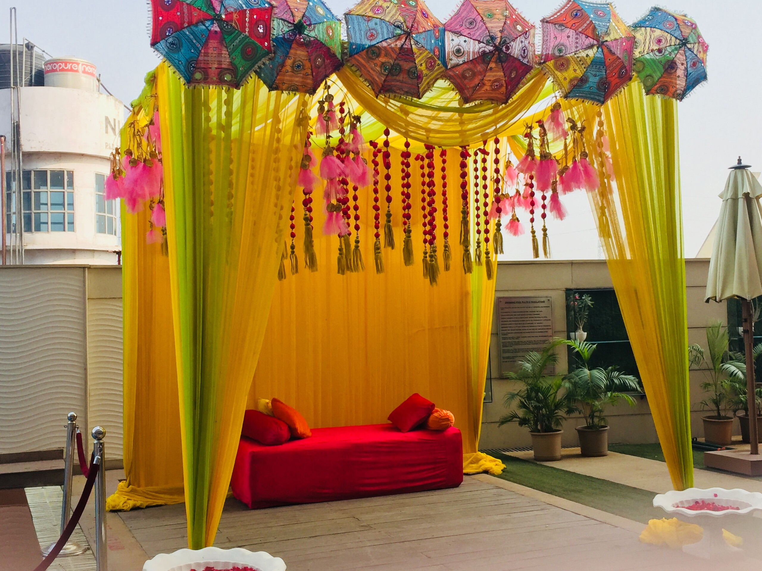 The Inverted Domes Low-Cost Simple Haldi Decoration at Home
