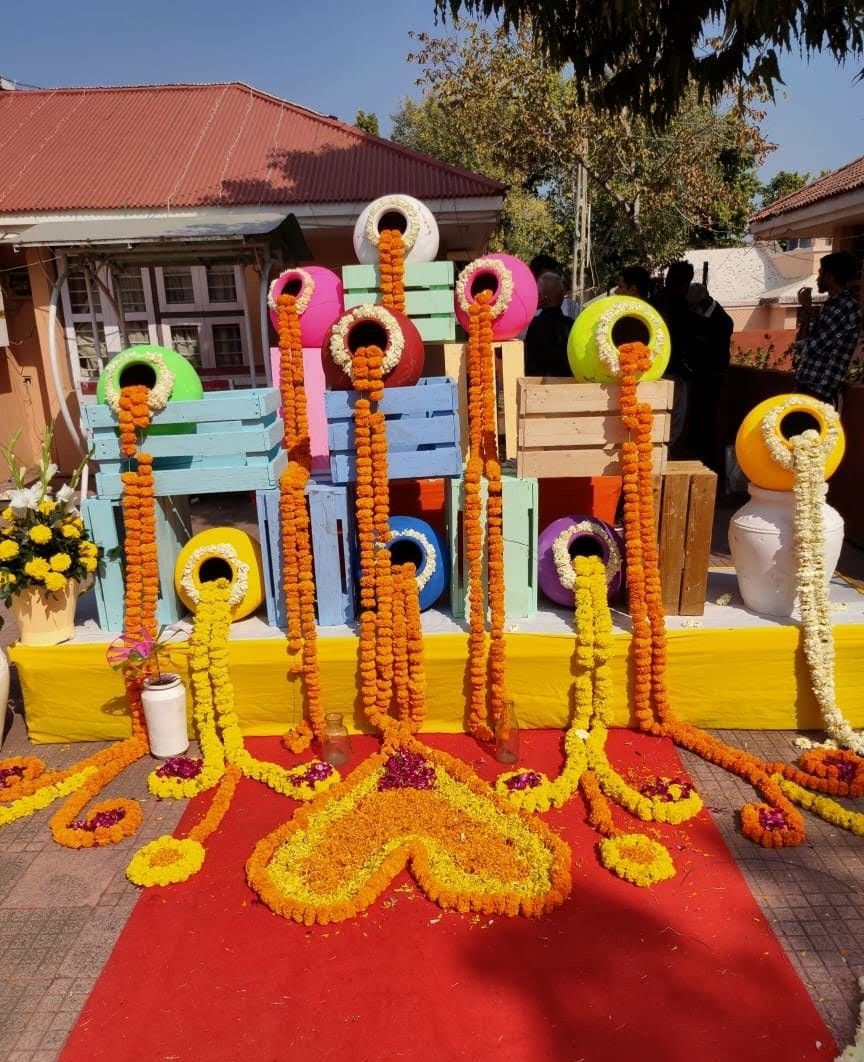 Earthen Pots Low-Cost Simple Haldi Decoration at Home