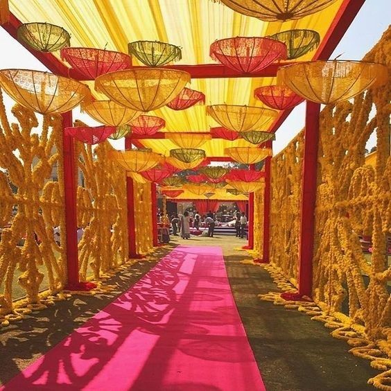 The Classic Marigold wedding gate decoration Idea
