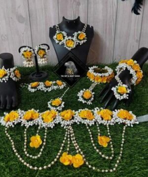 Haldi Flower Jewellery for Bride