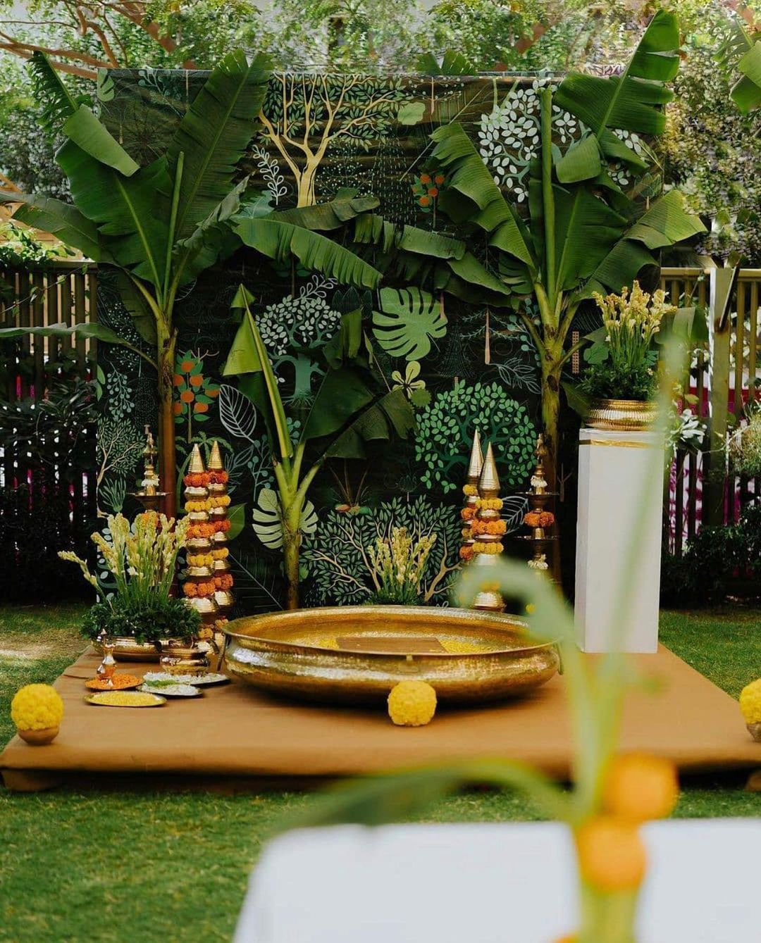 Lanterns and Rangoli Low-Cost Simple Haldi Decoration at Home