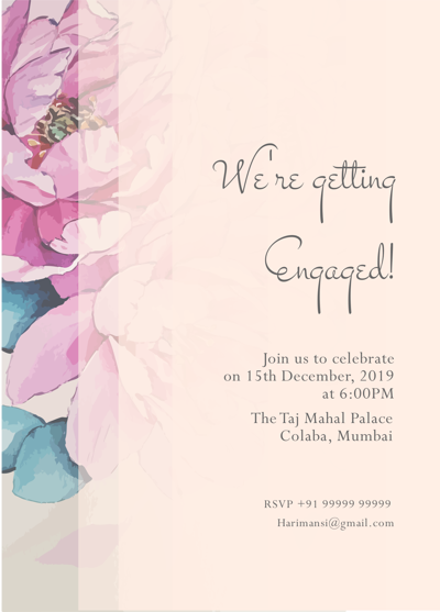 Flower Pattern Shadi Card Design