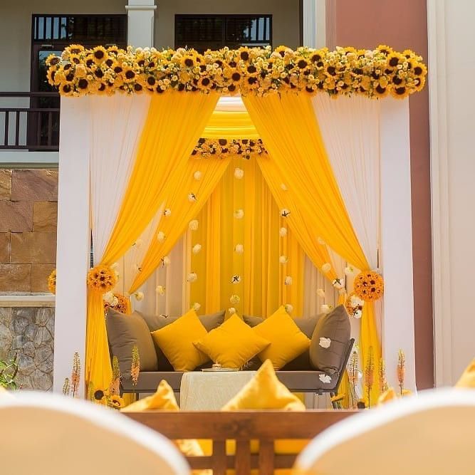 Top 10 Background Haldi Ceremony Decoration and Beautiful Ideas - myMandap