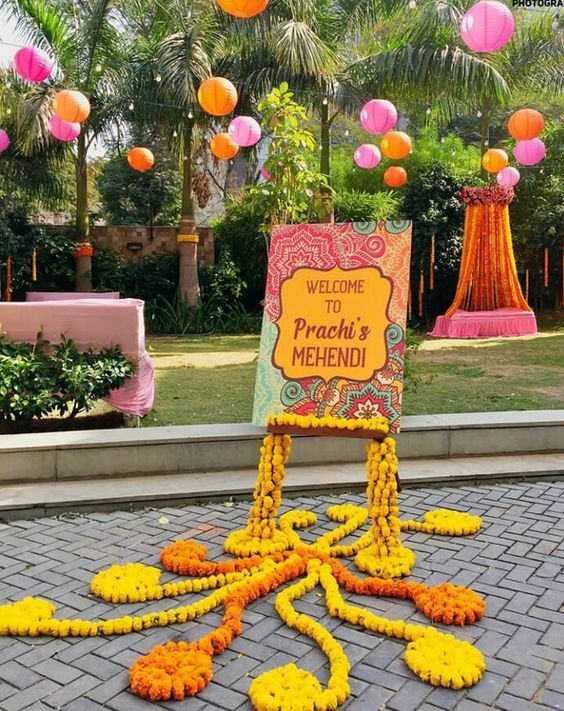 The Flower frame Low-Cost Simple Haldi Decoration at Home