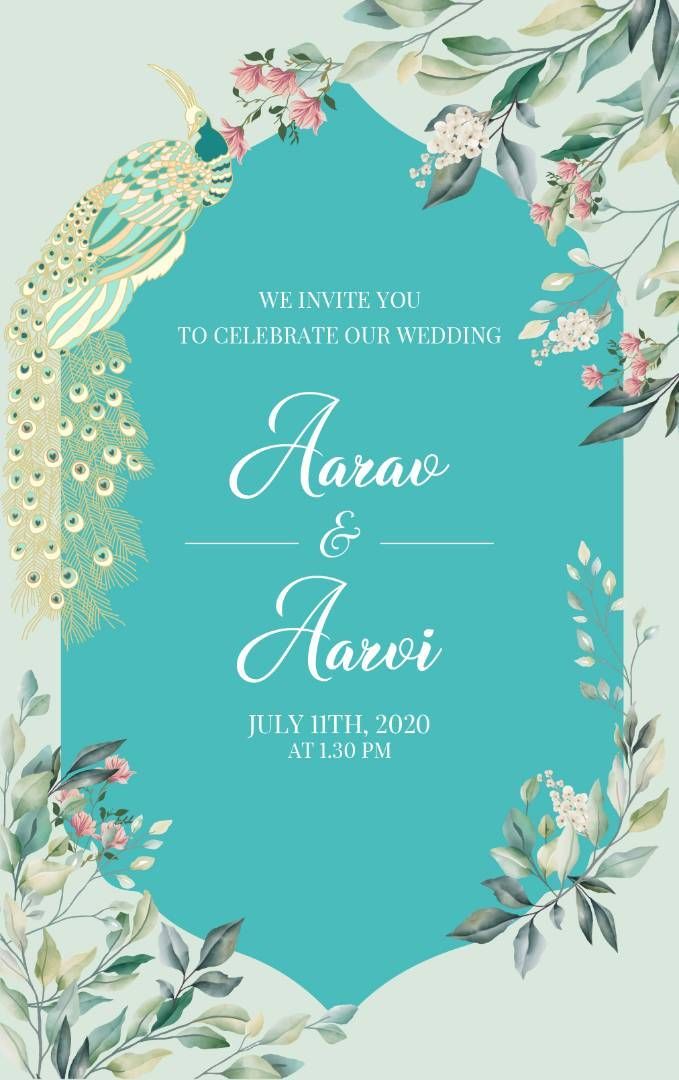 Peacock Frame Shadi Card Design