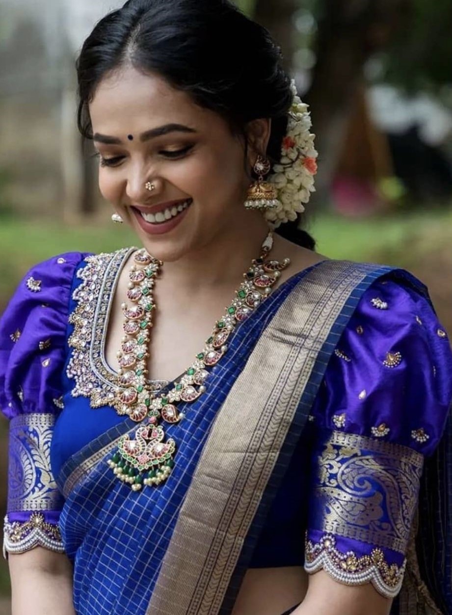 10 Beautiful Peacock Blue Bridal Saree from Across India