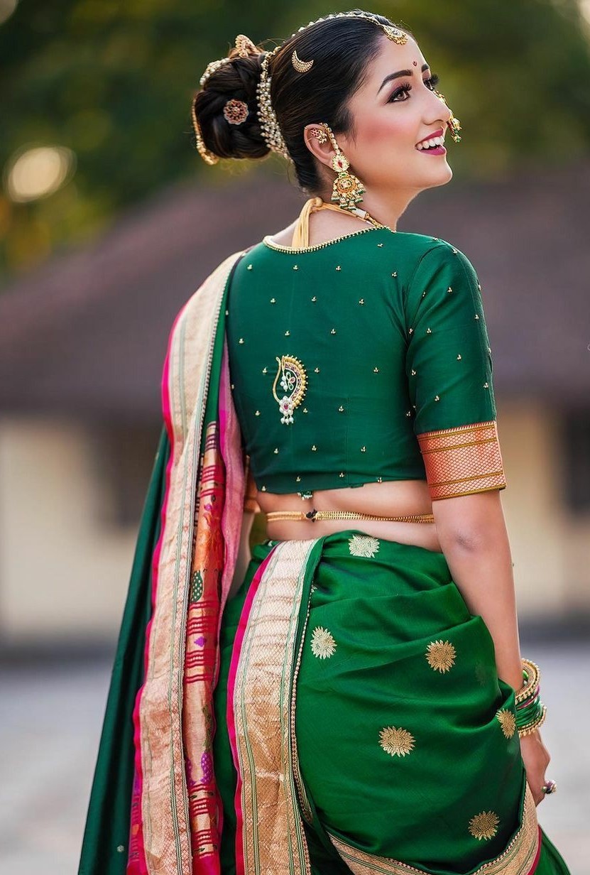 10 Gorgeous Bridal Paithani Sarees for a Marathi Wedding - myMandap
