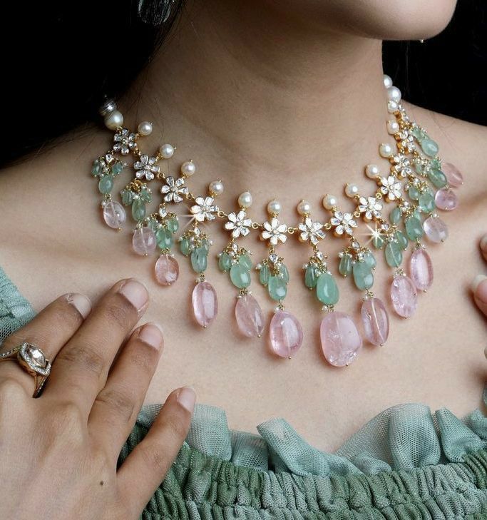 Pink Pearl Bridal Jewellery Set