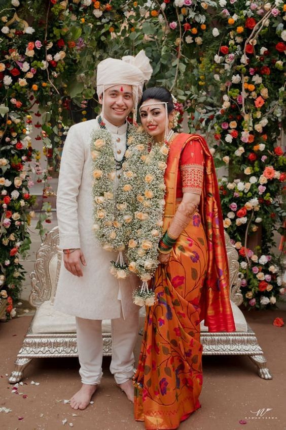 Wedding Style Mala with Flowers and Leaves