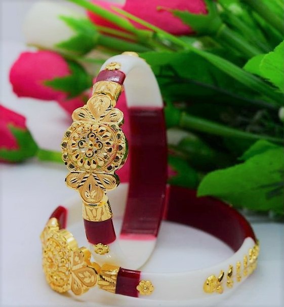 Bangle Bracelet with Glass Bangles 