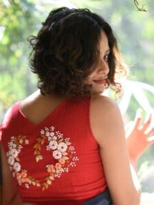 Sleeveless Blouse for a Bengali Women